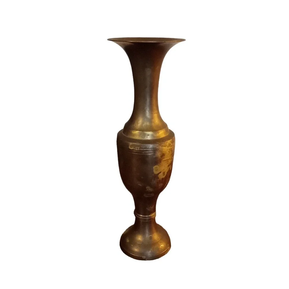 Brass Bud Vase Heavy Metal Vintage Made in India 10